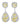 Yellow and White CZ Statement Earrings