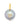 14K Yellow Gold Pave Heart Pearl Charm