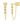 14K Yellow Gold Bezel Diamond Chain Earrings