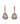 14K Tourmaline and Fire Opal Drop Earrings