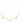 A delicate gold chain necklace featuring seven small, evenly spaced heart-shaped charms, displayed against a solid white background.