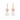 A pair of gold drop earrings featuring a light pink heart-shaped enamel charm with a small clear crystal, and a white pearl dangling below, set against a plain white background.