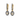 A pair of gold huggie hoop earrings with a row of small clear stones, a dark gray pearl drop, and a small clear stone in the center, shown on a white background.