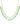 A gold necklace with alternating green emerald and clear diamond Stations, laid out on a plain background.