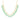 A gold necklace with alternating green emerald and clear diamond Stations, laid out on a plain background.