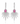 Pink Sapphire & Diamond Fan Drop Earrings