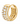 A yellow gold huggie hoop earring adorned with clear pavé round and baguette-cut stones, shown on a plain white background.