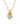 A gold pendant necklace featuring a twisted knot design, with one half pavé-set with clear stones and the other half polished gold, suspended from a gold chain on a white background.