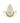 A pear-cut diamond ring in a polished yellow gold setting with a curved band, shown on a clean white background.