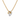A gold chain necklace with a double-loop pendant, where one loop is polished yellow gold and the other is paved with small clear stones, shown on a plain white background.