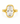 A yellow gold ring featuring a large, cushion-cut clear gemstone in a wavy bezel setting, shown against a plain white background.