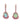 14K Tourmaline and Fire Opal Drop Earrings