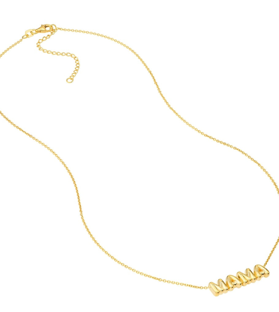 14K Puffed Mama Necklace – Dazzle Jewelry - Main Image