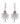 14K Pink Sapphire and Diamond Burst Earrings